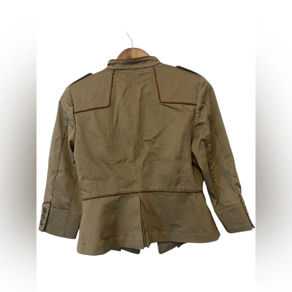 Women’s White House Black Market Utility Jacket Size 2‎ Military Mini Trench